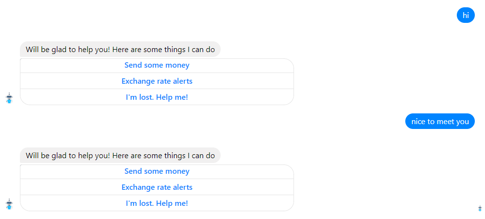 bot's alternative responses